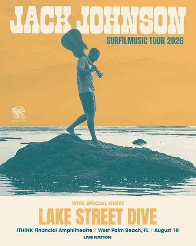 Jack Johnson 2026 concert poster